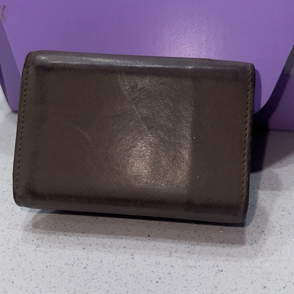 SAINT LAURENT FOLD PURSE Mini Wallet YSL TAUPE Leather - Picture 3 of 9